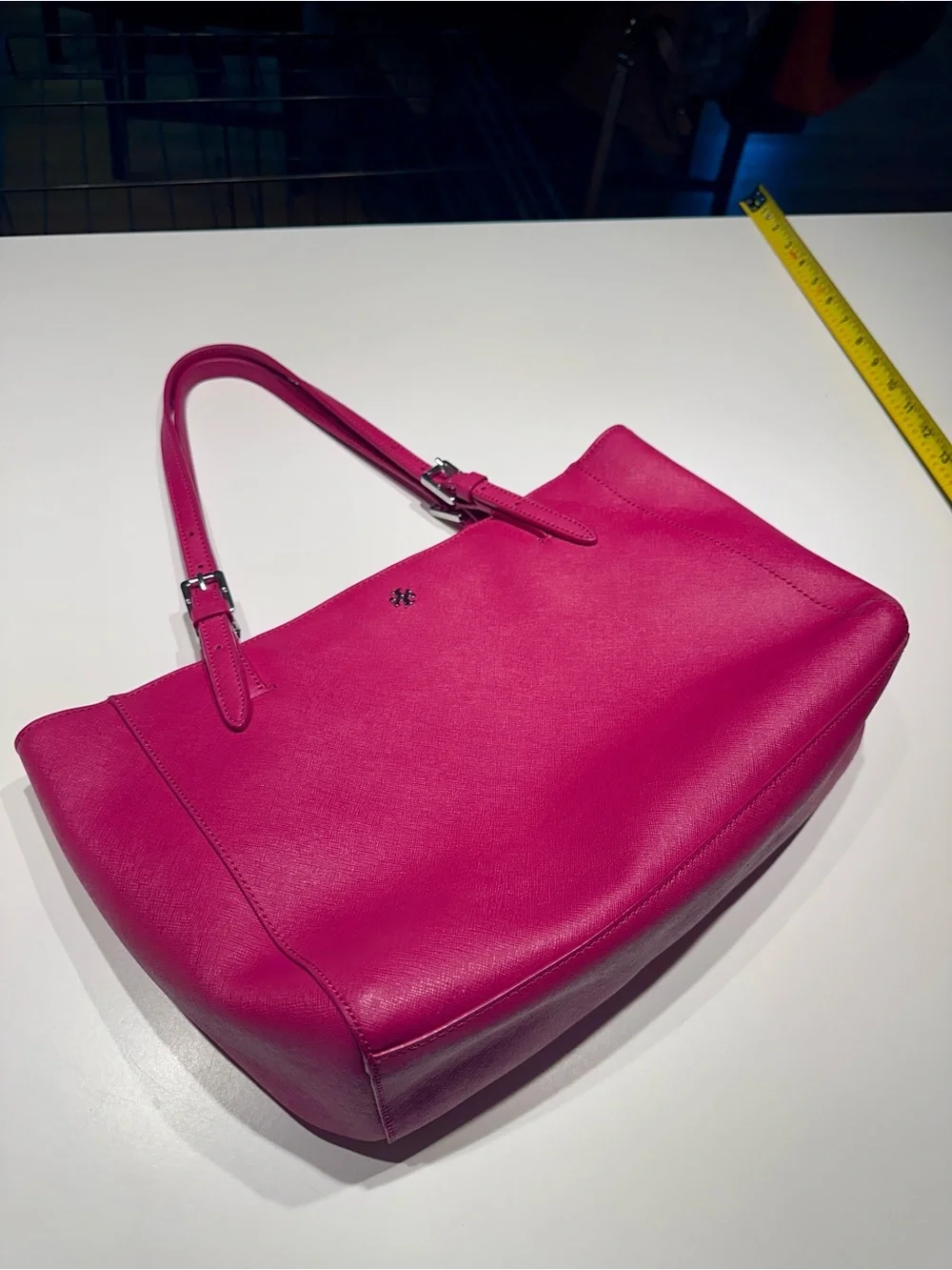 Tory Burch York Saffiano Hot Pink Leather Tote